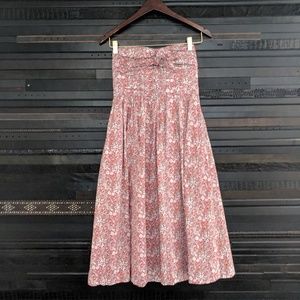 J Crew Red Floral Strapless Dress Size 0